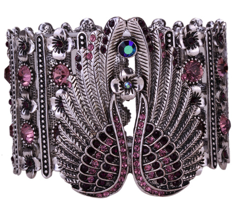 CRYSTAL ANGEL wrap crystal bead angel wing charm cuff bracelet by neyeli |  eBay